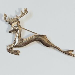 Vintage Mexico Silver Sterling  brooch Pin. Stag Deer